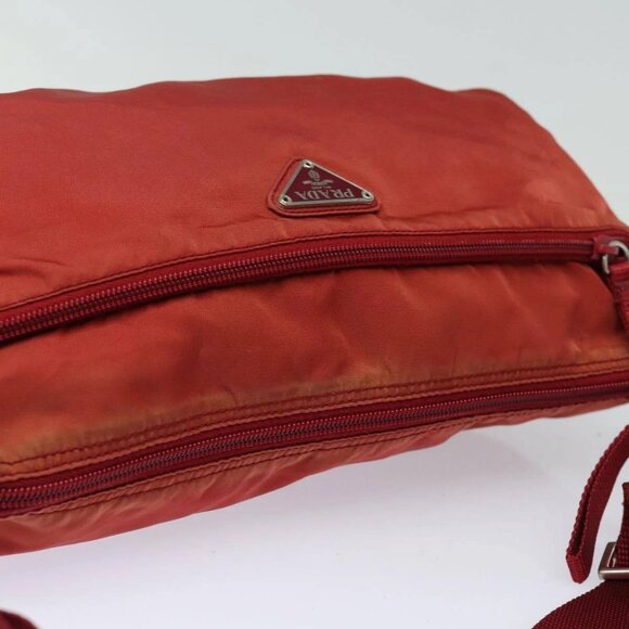 PRADA Shoulder Bag Nylon Red Auth - Picture 11 of 16